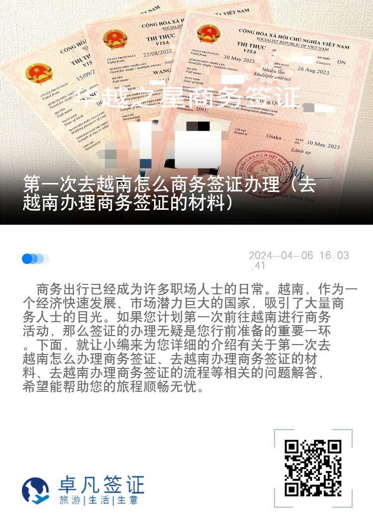 第一次去越南怎么商务签证办理（去越南办理商务签证的材料）