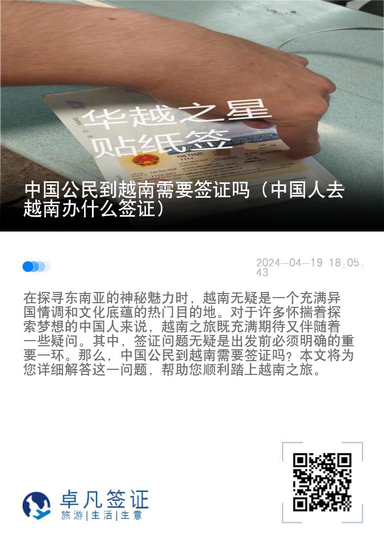 中国公民到越南需要签证吗（中国人去越南办什么签证）