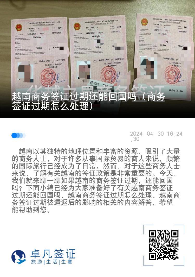 越南商务签证过期还能回国吗（商务签证过期怎么处理）