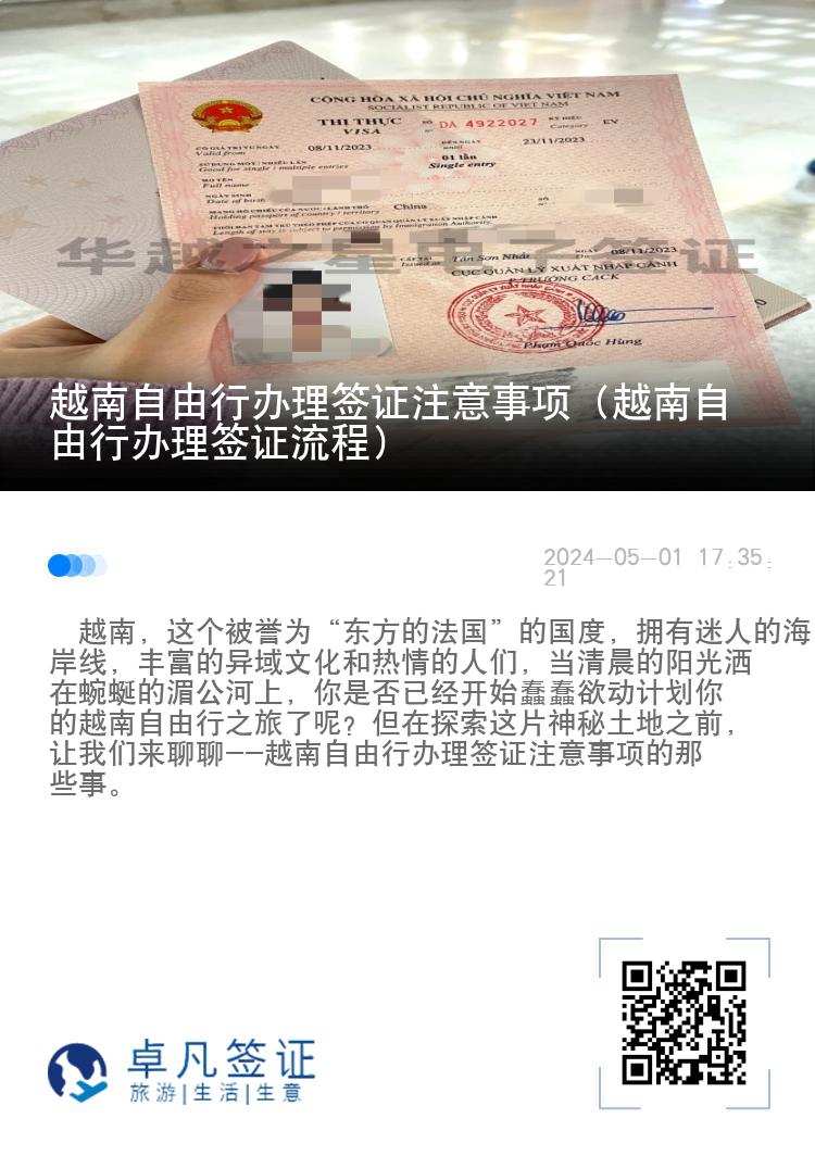 越南自由行办理签证注意事项（越南自由行办理签证流程）