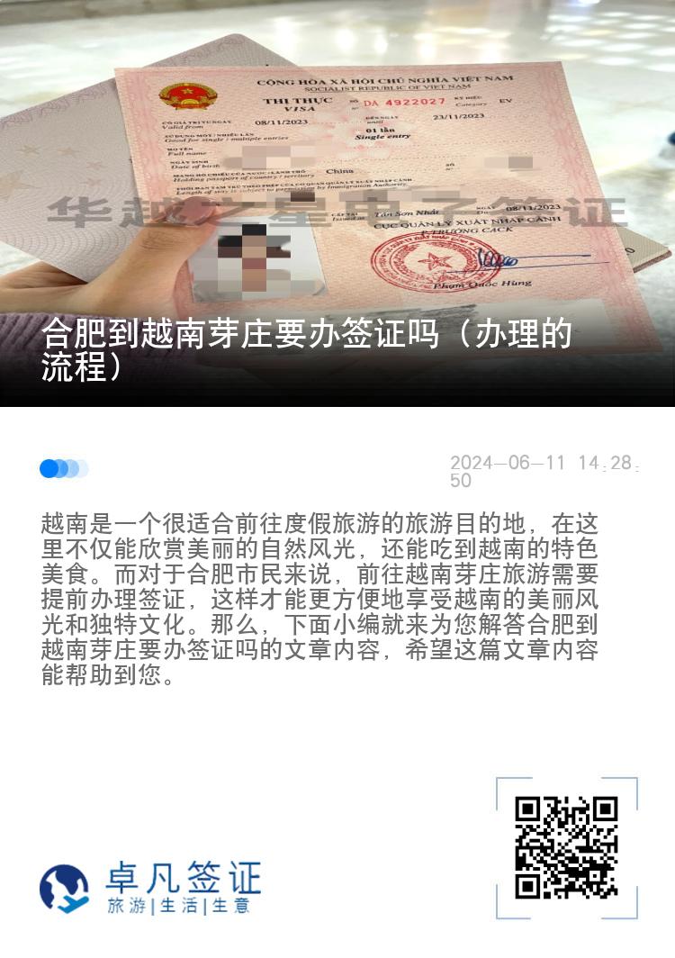 合肥到越南芽庄要办签证吗（办理的流程）