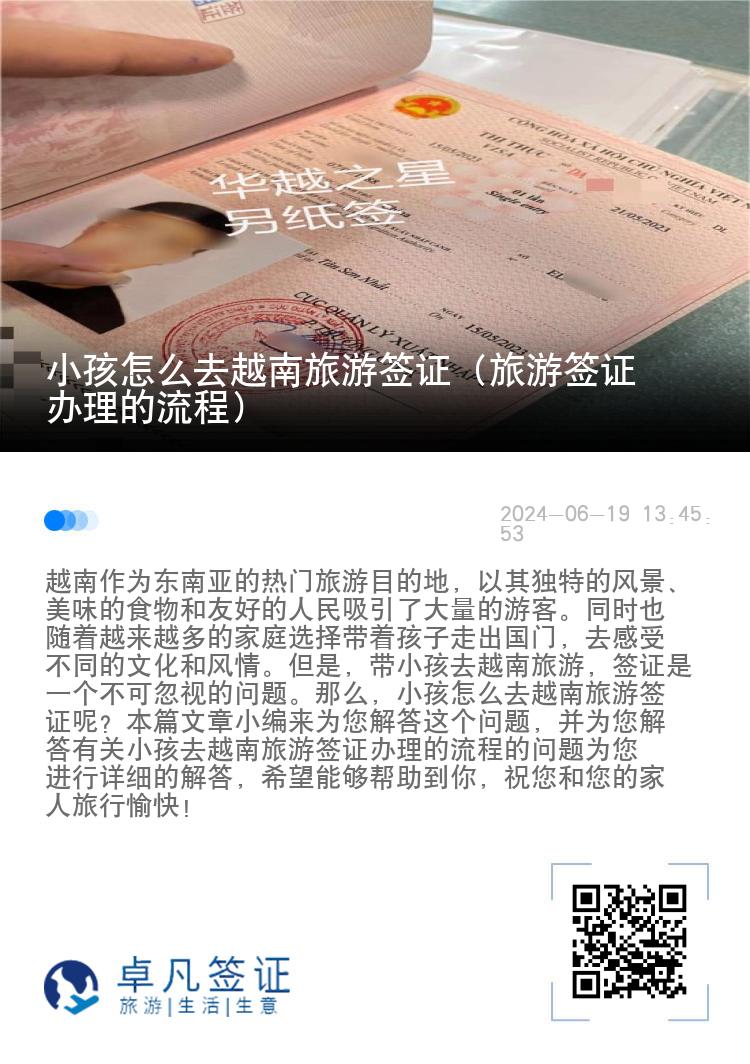 小孩怎么去越南旅游签证（旅游签证办理的流程）