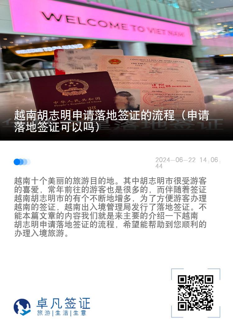 越南胡志明申请落地签证的流程（申请落地签证可以吗）