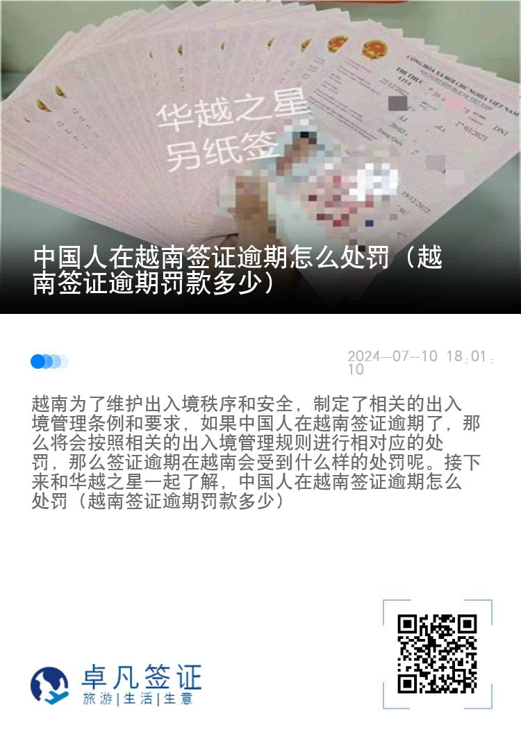 中国人在越南签证逾期怎么处罚（越南签证逾期罚款多少）