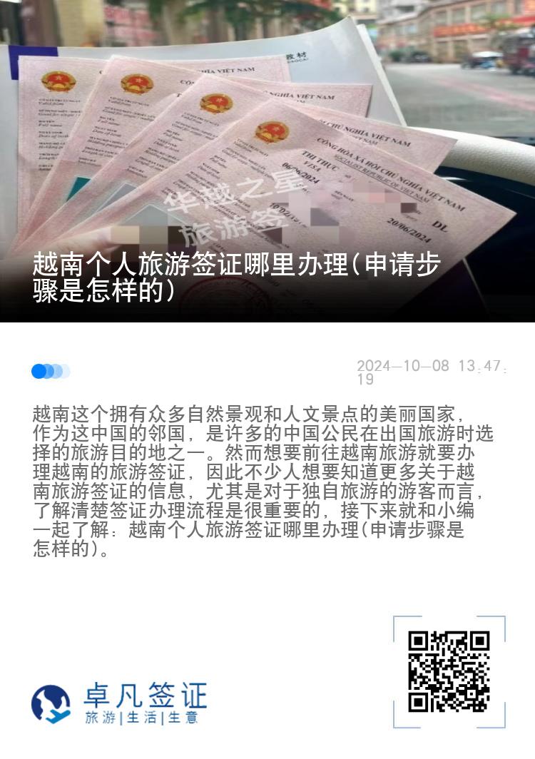 越南个人旅游签证哪里办理(申请步骤是怎样的)