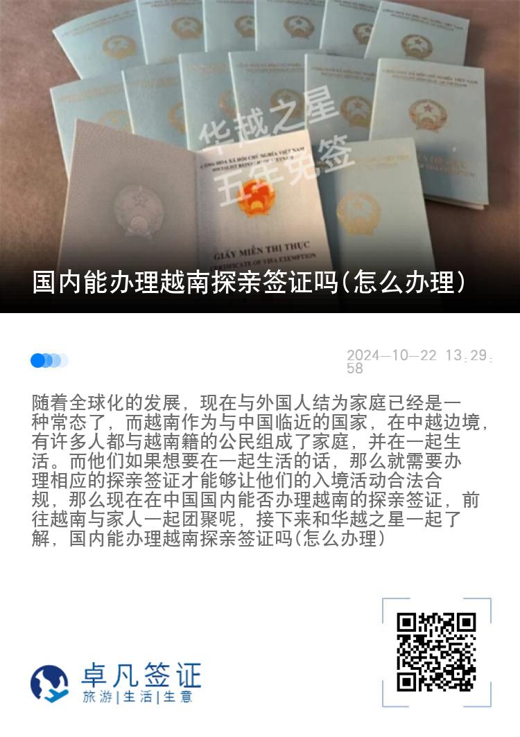国内能办理越南探亲签证吗(怎么办理)