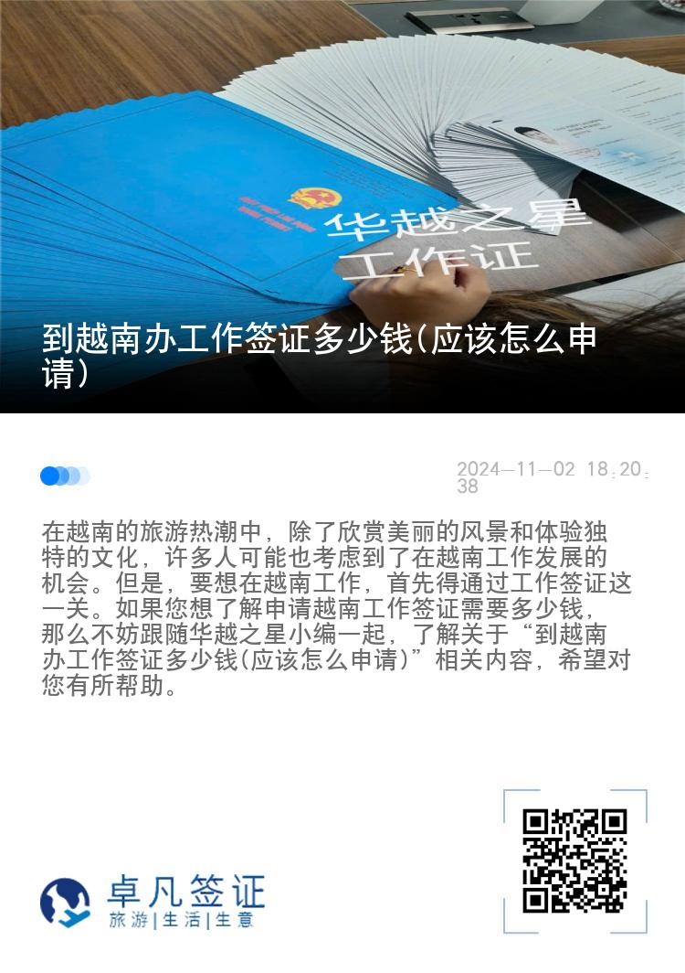 到越南办工作签证多少钱(应该怎么申请)
