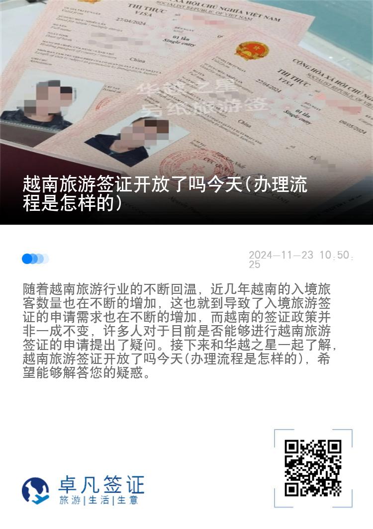 越南旅游签证开放了吗今天(办理流程是怎样的)
