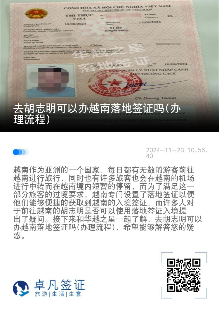 去胡志明可以办越南落地签证吗(办理流程)