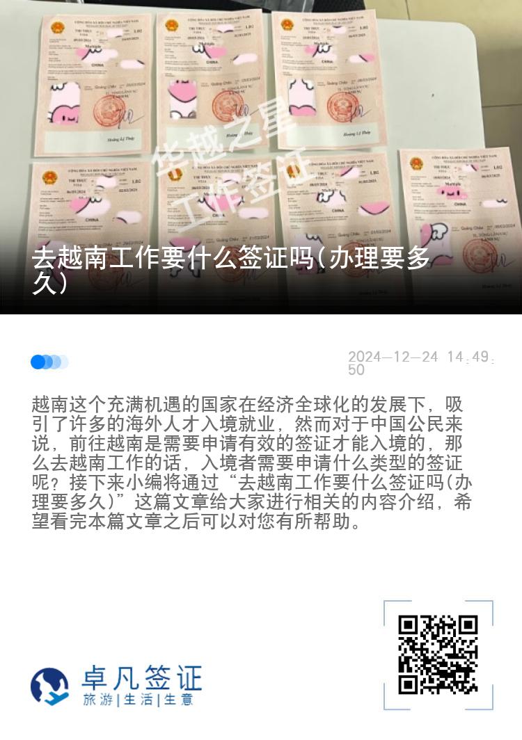 去越南工作要什么签证吗(办理要多久)