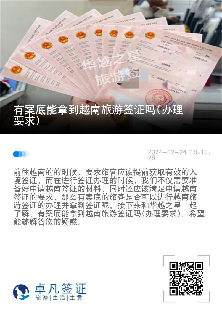 有案底能拿到越南旅游签证吗(办理要求)