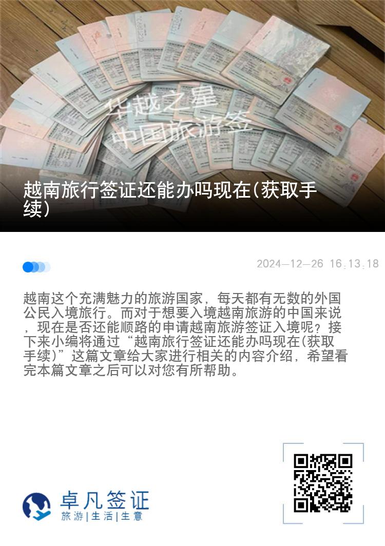 越南旅行签证还能办吗现在(获取手续)