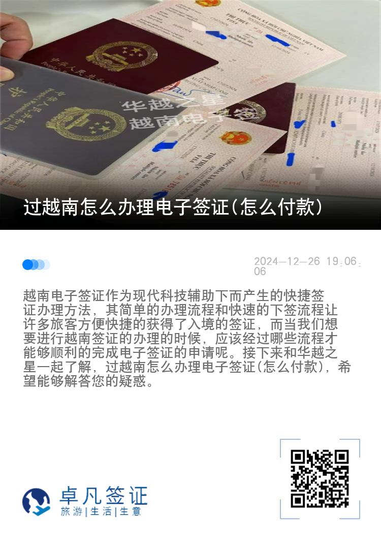 过越南怎么办理电子签证(怎么付款)