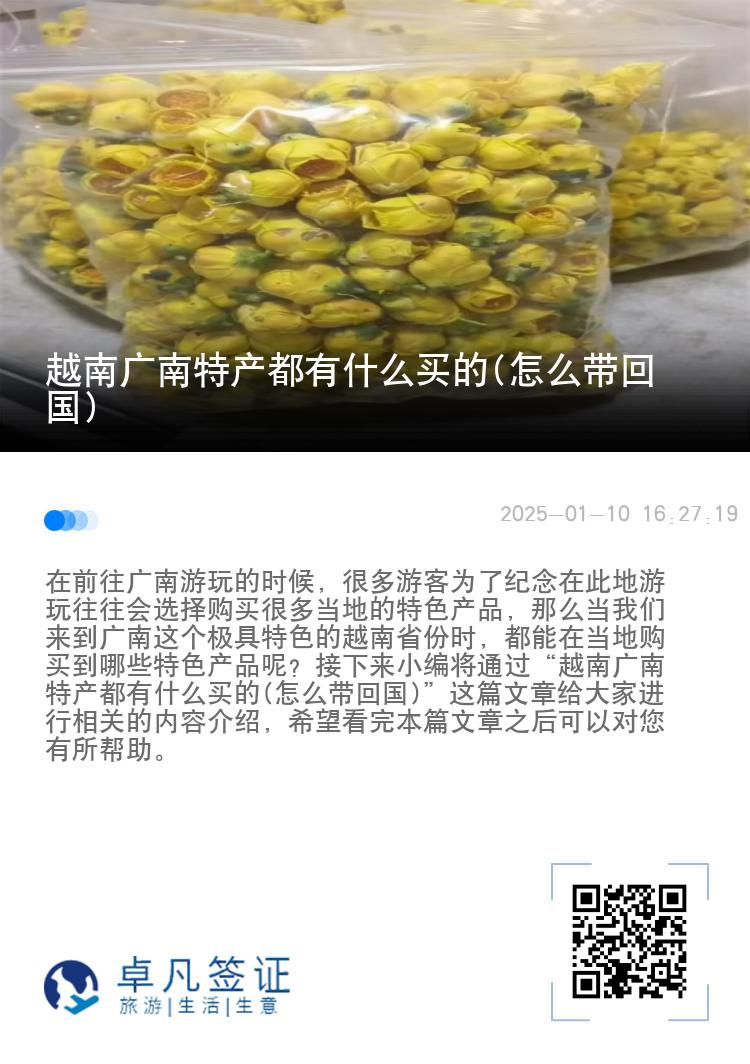 越南广南特产都有什么买的(怎么带回国)