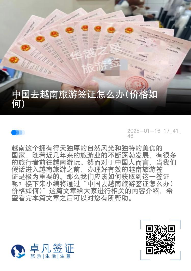 中国去越南旅游签证怎么办(价格如何)