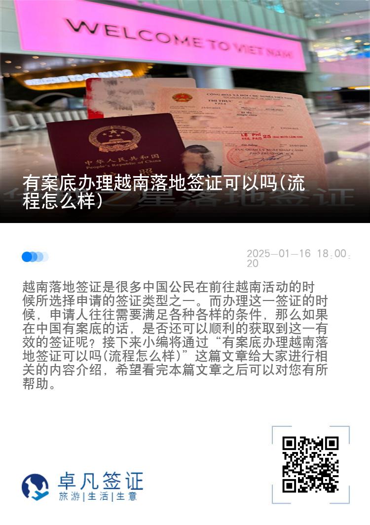 有案底办理越南落地签证可以吗(流程怎么样)