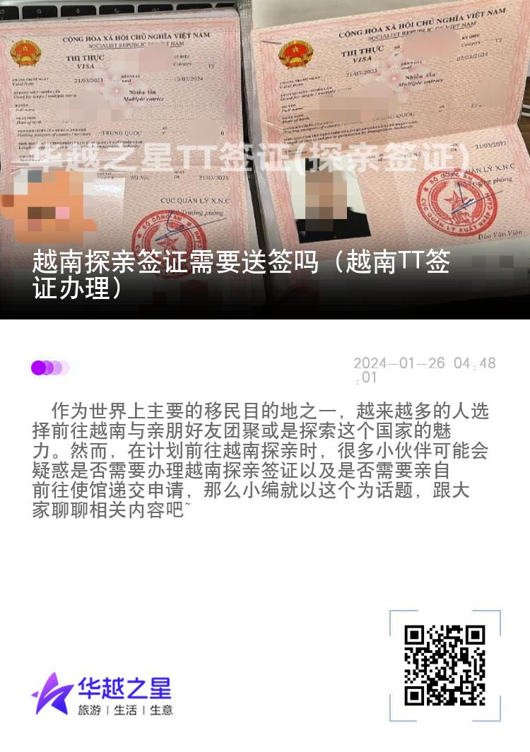 越南探亲签证需要送签吗（越南TT签证办理）