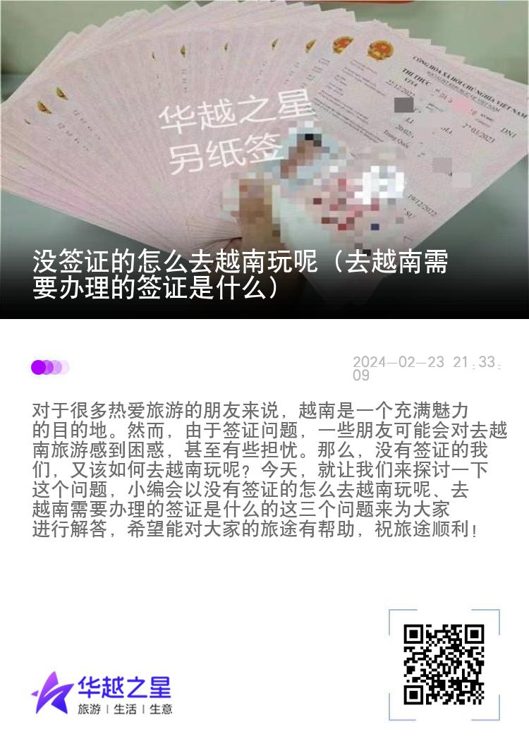 没签证的怎么去越南玩呢（去越南需要办理的签证是什么）