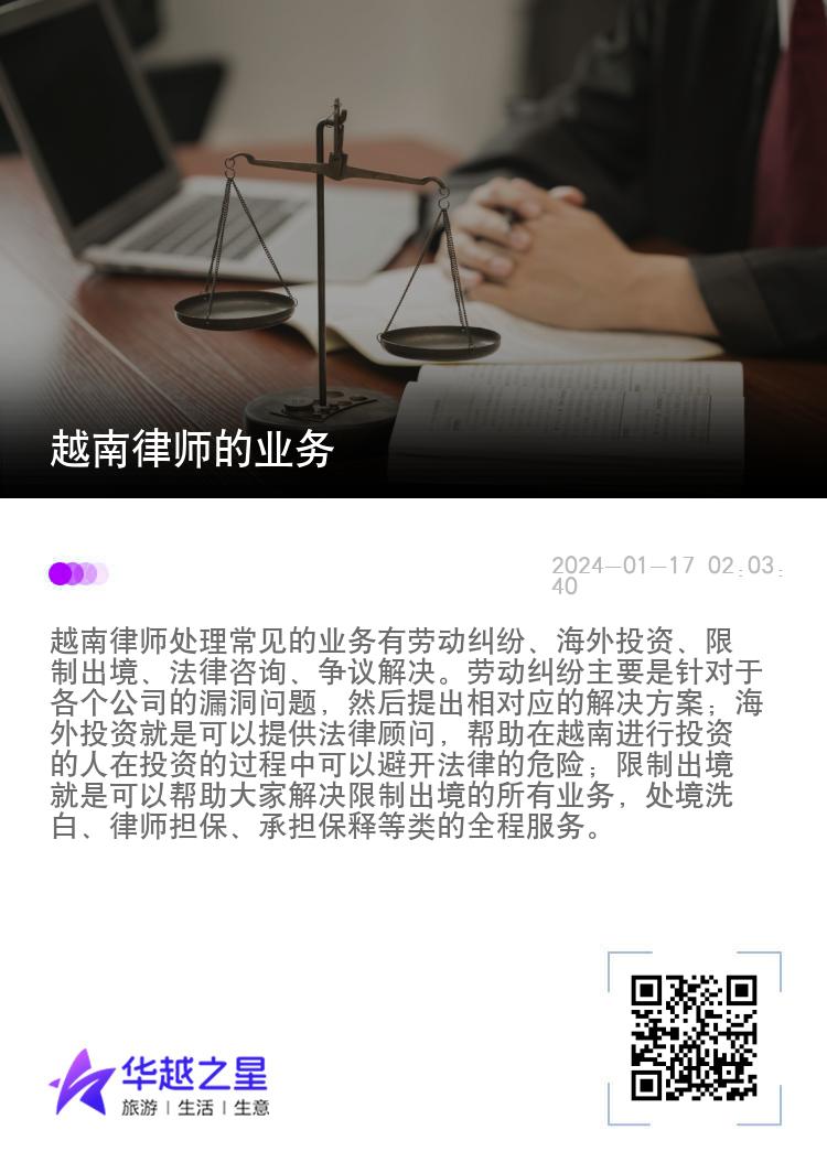 越南律师的业务